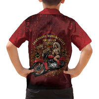 Native American Rider Family Matching Puletasi and Hawaiian Shirt Legendary Motorcycle Vintage Pin Up Girl - Wonder Print Shop
