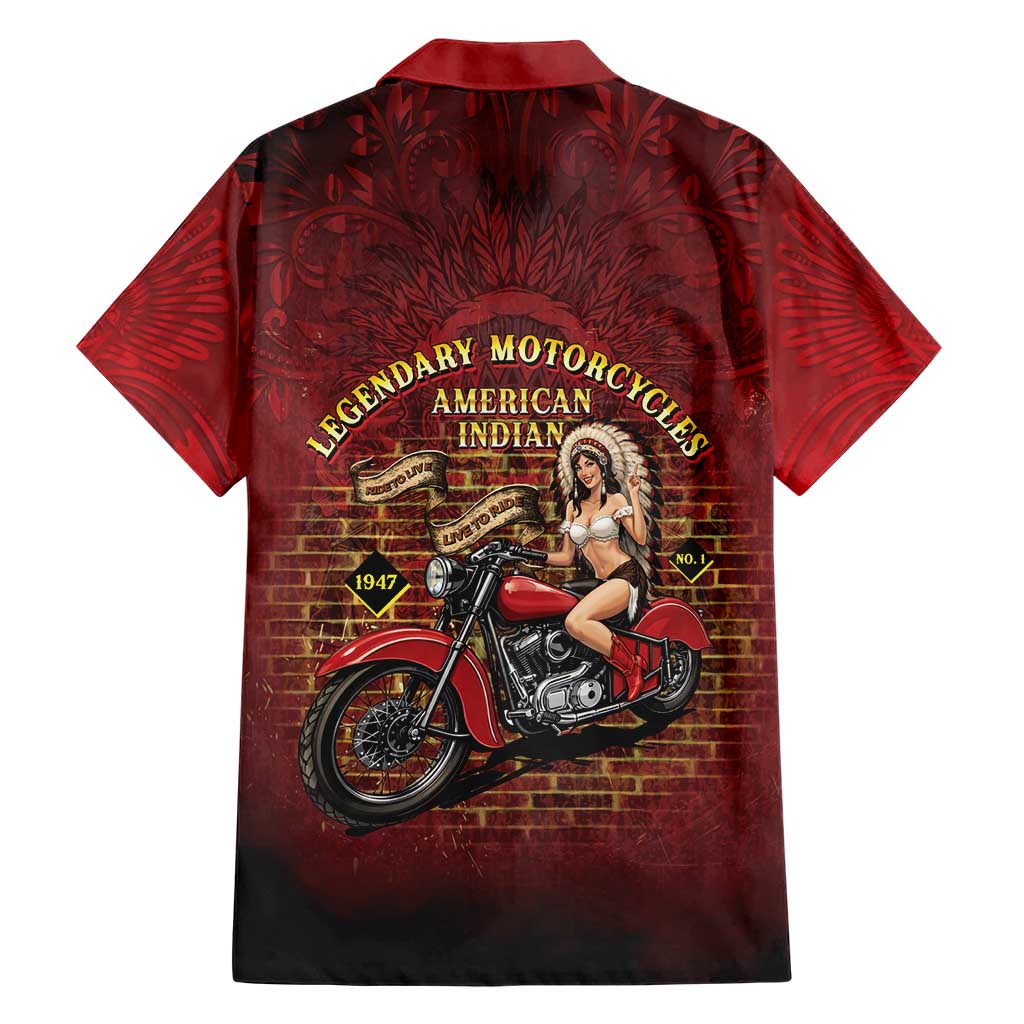 Native American Rider Family Matching Puletasi and Hawaiian Shirt Legendary Motorcycle Vintage Pin Up Girl - Wonder Print Shop