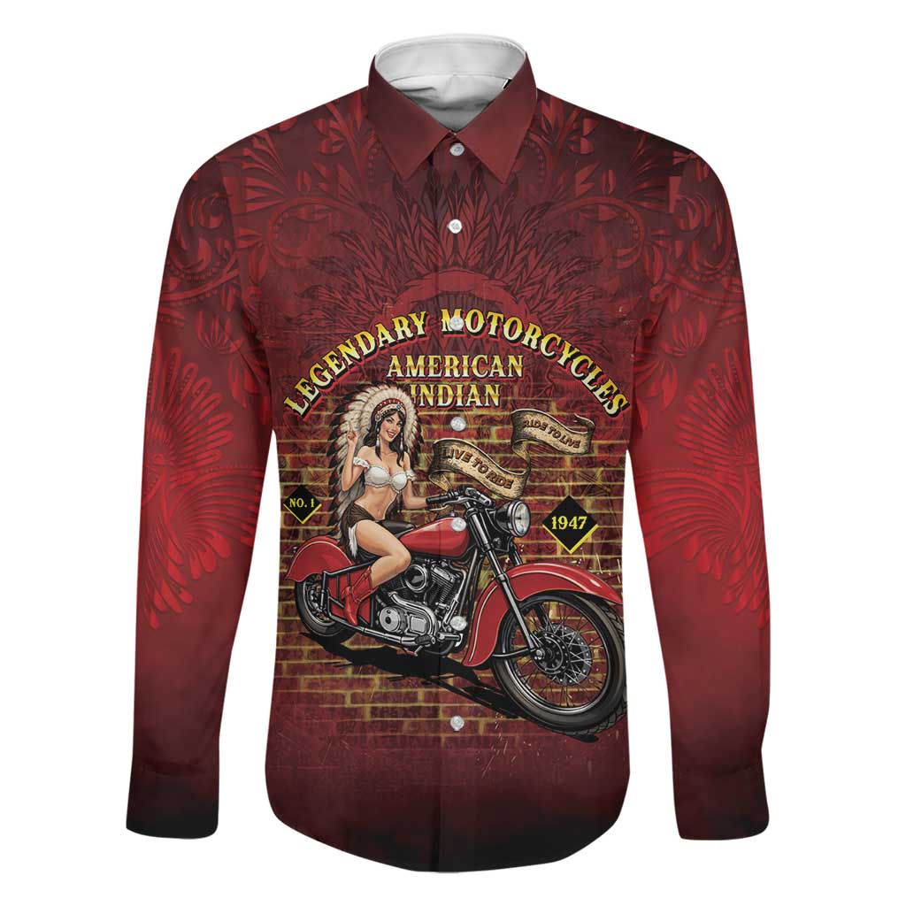 Native American Rider Family Matching Puletasi and Hawaiian Shirt Legendary Motorcycle Vintage Pin Up Girl - Wonder Print Shop