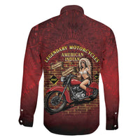 Native American Rider Family Matching Summer Maxi Dress and Hawaiian Shirt Legendary Motorcycle Vintage Pin Up Girl - Wonder Print Shop