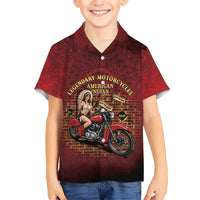 Native American Rider Family Matching Summer Maxi Dress and Hawaiian Shirt Legendary Motorcycle Vintage Pin Up Girl - Wonder Print Shop