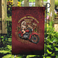 Native American Rider Garden Flag Legendary Motorcycle Vintage Pin Up Girl - Wonder Print Shop