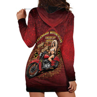 Native American Rider Hoodie Dress Legendary Motorcycle Vintage Pin Up Girl - Wonder Print Shop