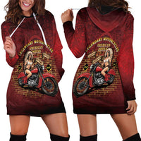 Native American Rider Hoodie Dress Legendary Motorcycle Vintage Pin Up Girl - Wonder Print Shop