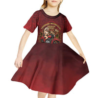Native American Rider Kid Short Sleeve Dress Legendary Motorcycle Vintage Pin Up Girl - Wonder Print Shop
