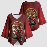 Native American Rider Kimono Sleeve Blouse Legendary Motorcycle Vintage Pin Up Girl - Wonder Print Shop