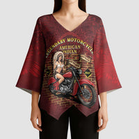 Native American Rider Kimono Sleeve Blouse Legendary Motorcycle Vintage Pin Up Girl - Wonder Print Shop