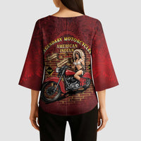 Native American Rider Kimono Sleeve Blouse Legendary Motorcycle Vintage Pin Up Girl - Wonder Print Shop