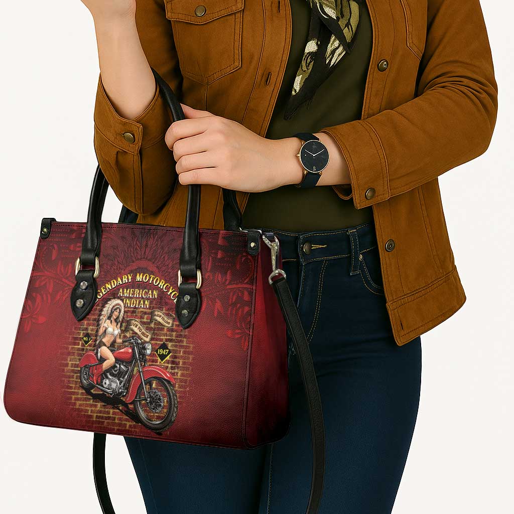 Native American Rider Leather Bag Legendary Motorcycle Vintage Pin Up Girl - Wonder Print Shop