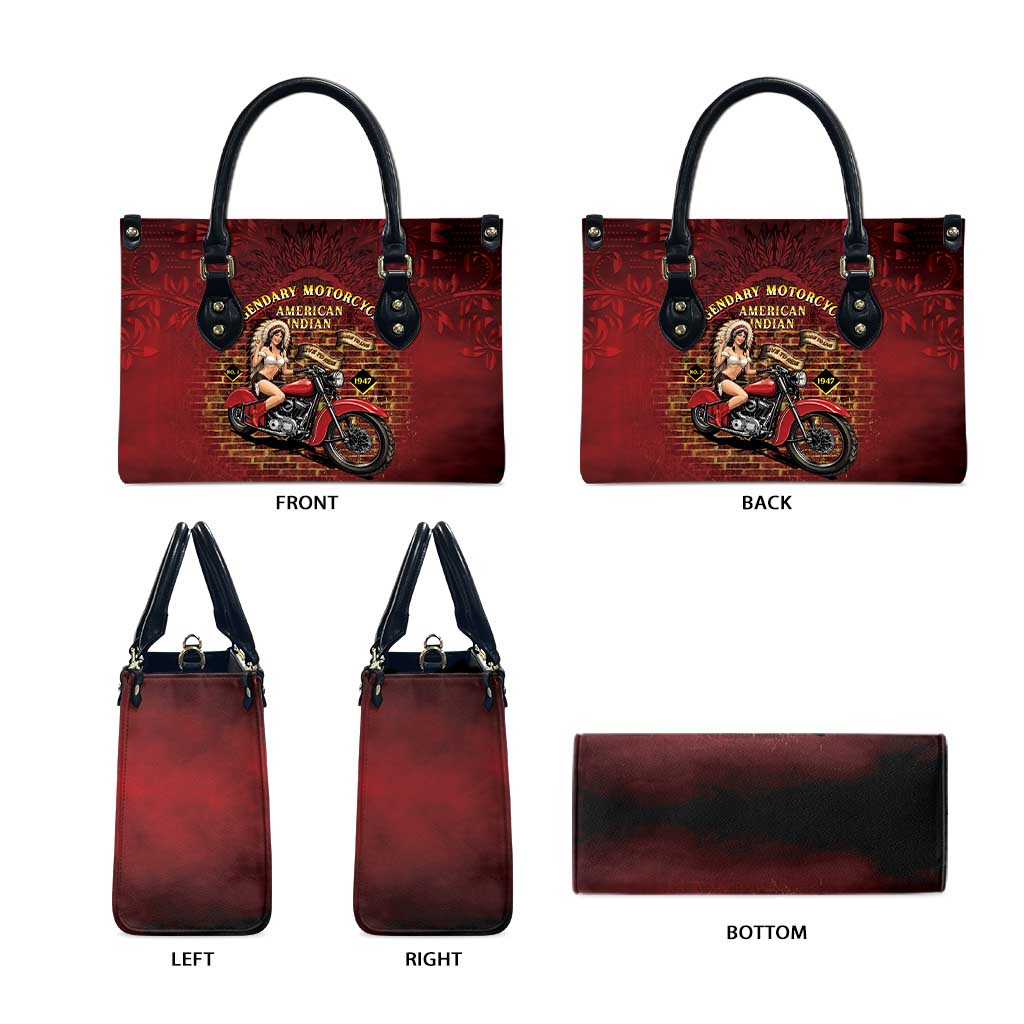 Native American Rider Leather Bag Legendary Motorcycle Vintage Pin Up Girl - Wonder Print Shop