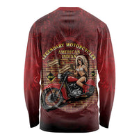 Native American Rider Long Sleeve Shirt Legendary Motorcycle Vintage Pin Up Girl - Wonder Print Shop
