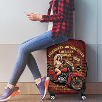 Native American Rider Luggage Cover Legendary Motorcycle Vintage Pin Up Girl - Wonder Print Shop