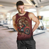 Native American Rider Men Tank Top Legendary Motorcycle Vintage Pin Up Girl - Wonder Print Shop
