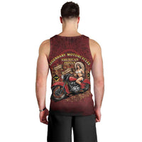 Native American Rider Men Tank Top Legendary Motorcycle Vintage Pin Up Girl - Wonder Print Shop