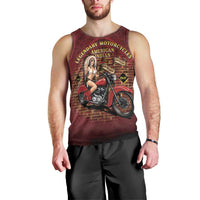 Native American Rider Men Tank Top Legendary Motorcycle Vintage Pin Up Girl - Wonder Print Shop