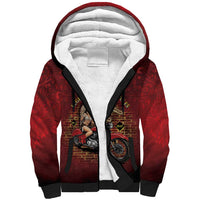 Native American Rider Sherpa Hoodie Legendary Motorcycle Vintage Pin Up Girl - Wonder Print Shop