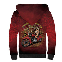 Native American Rider Sherpa Hoodie Legendary Motorcycle Vintage Pin Up Girl - Wonder Print Shop
