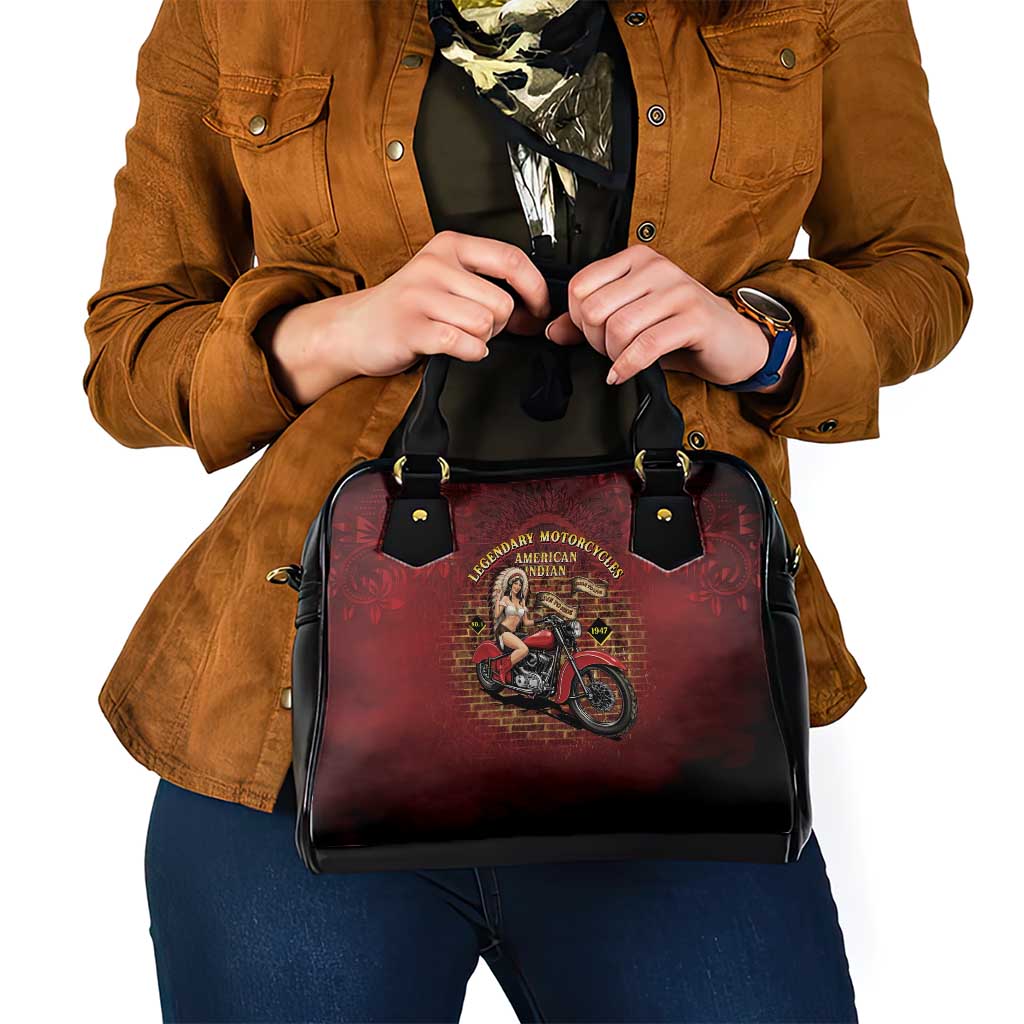 Native American Rider Shoulder Handbag Legendary Motorcycle Vintage Pin Up Girl - Wonder Print Shop