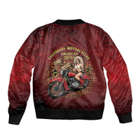 Native American Rider Sleeve Zip Bomber Jacket Legendary Motorcycle Vintage Pin Up Girl - Wonder Print Shop