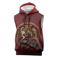 Native American Rider Sleeveless Hoodie Legendary Motorcycle Vintage Pin Up Girl - Wonder Print Shop