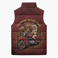 Native American Rider Sleeveless Puffer Jacket Legendary Motorcycle Vintage Pin Up Girl - Wonder Print Shop