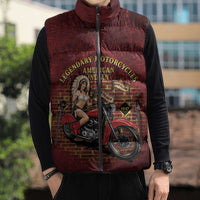 Native American Rider Sleeveless Puffer Jacket Legendary Motorcycle Vintage Pin Up Girl - Wonder Print Shop
