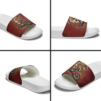 Native American Rider Slide Sandals Legendary Motorcycle Vintage Pin Up Girl - Wonder Print Shop