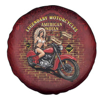 Native American Rider Spare Tire Cover Legendary Motorcycle Vintage Pin Up Girl - Wonder Print Shop