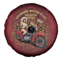 Native American Rider Spare Tire Cover Legendary Motorcycle Vintage Pin Up Girl - Wonder Print Shop