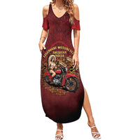 Native American Rider Summer Maxi Dress Legendary Motorcycle Vintage Pin Up Girl - Wonder Print Shop
