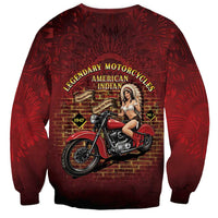 Native American Rider Sweatshirt Legendary Motorcycle Vintage Pin Up Girl - Wonder Print Shop