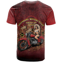 Native American Rider T Shirt Legendary Motorcycle Vintage Pin Up Girl - Wonder Print Shop