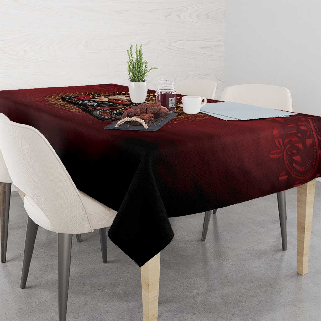 Native American Rider Tablecloth Legendary Motorcycle Vintage Pin Up Girl - Wonder Print Shop