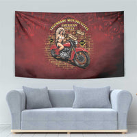 Native American Rider Tapestry Legendary Motorcycle Vintage Pin Up Girl - Wonder Print Shop