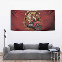 Native American Rider Tapestry Legendary Motorcycle Vintage Pin Up Girl - Wonder Print Shop