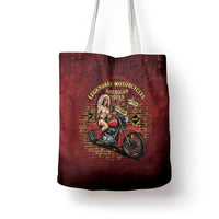 Native American Rider Tote Bag Legendary Motorcycle Vintage Pin Up Girl - Wonder Print Shop
