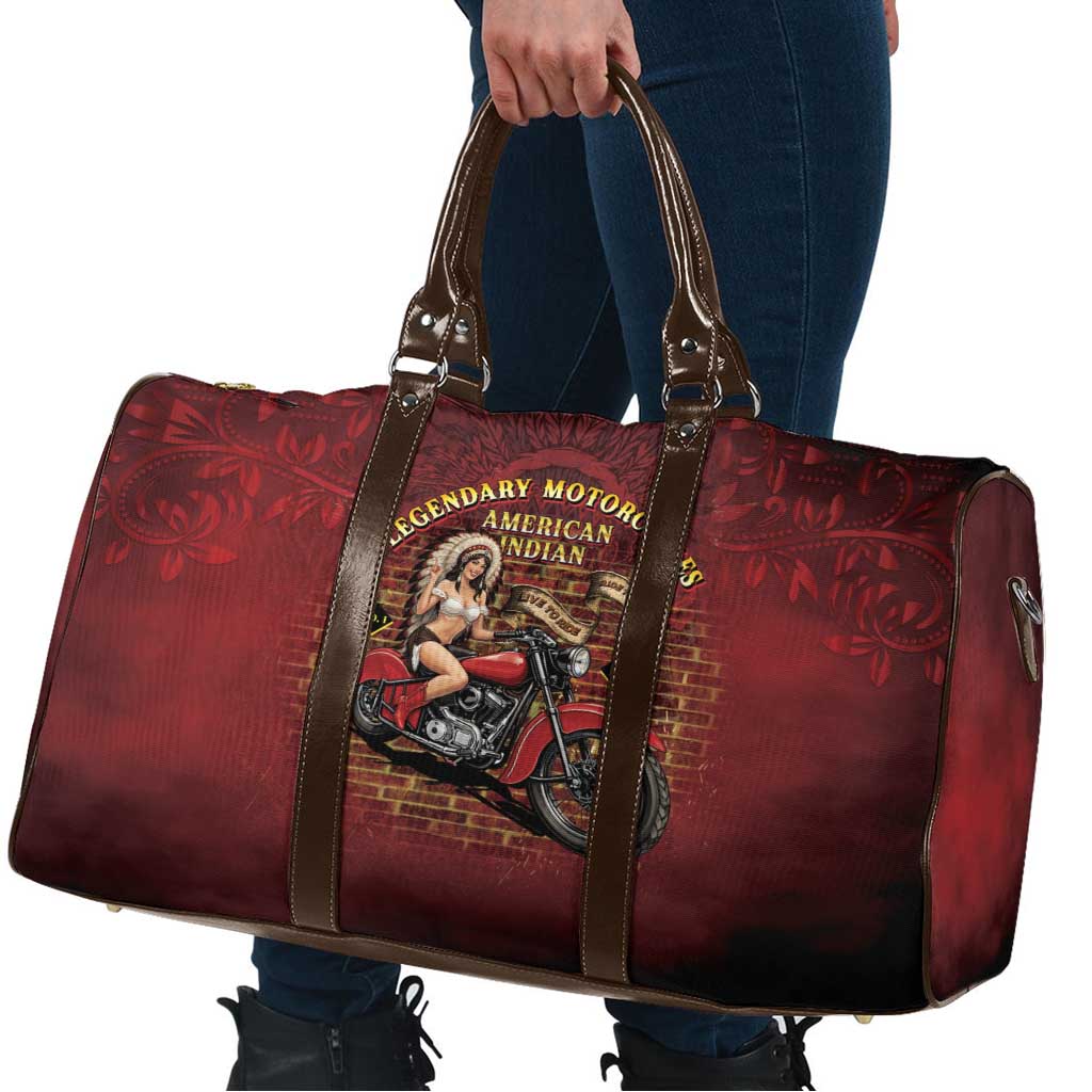 Native American Rider Travel Bag Legendary Motorcycle Vintage Pin Up Girl - Wonder Print Shop