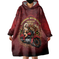 Native American Rider Wearable Blanket Hoodie Legendary Motorcycle Vintage Pin Up Girl - Wonder Print Shop