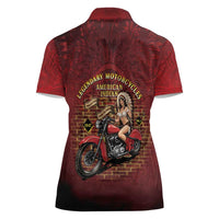 Native American Rider Women Polo Shirt Legendary Motorcycle Vintage Pin Up Girl - Wonder Print Shop