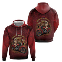 Native American Rider Zip Hoodie Legendary Motorcycle Vintage Pin Up Girl - Wonder Print Shop
