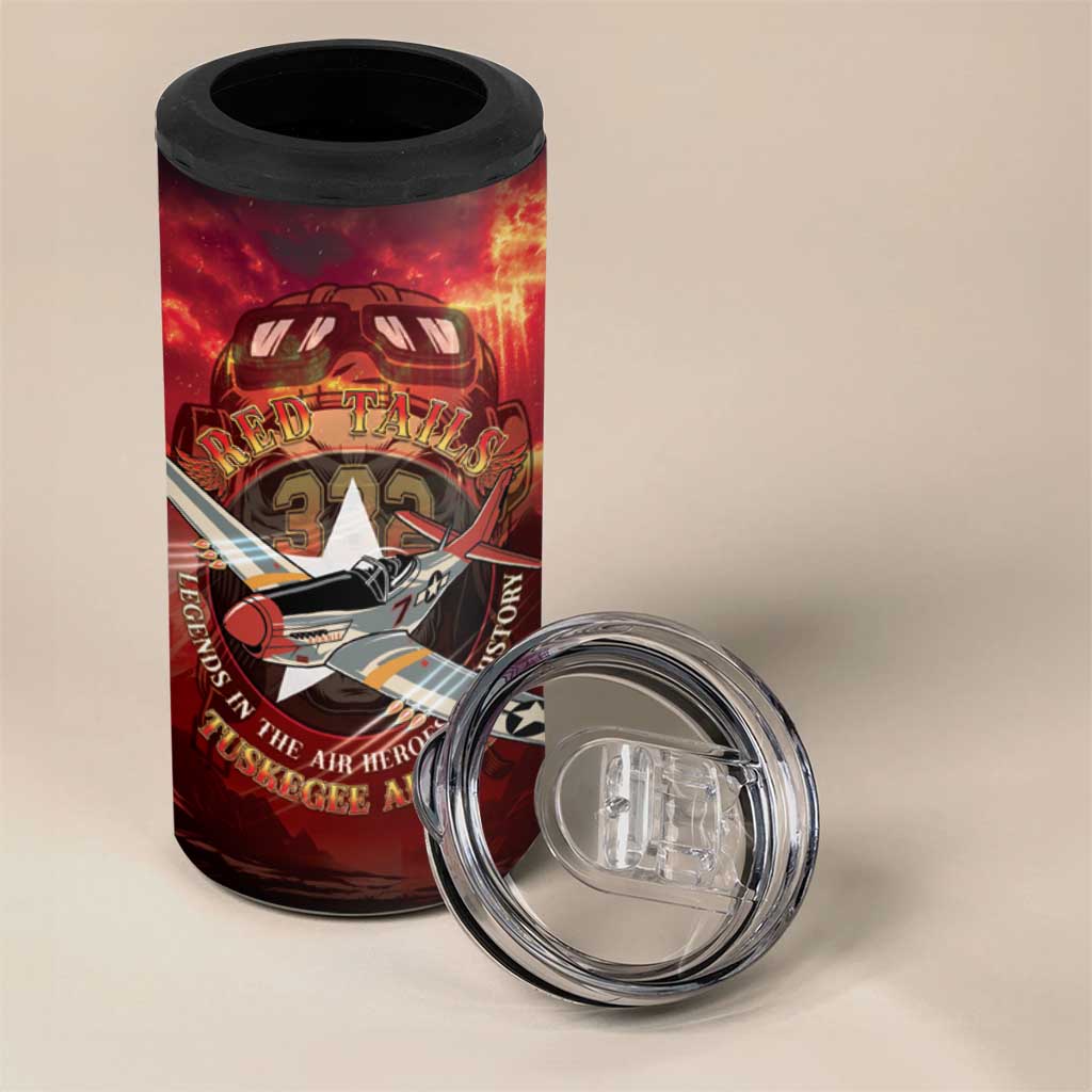 Red Tails Tuskegee Airmen 4 in 1 Can Cooler Tumbler Honoring The Legend