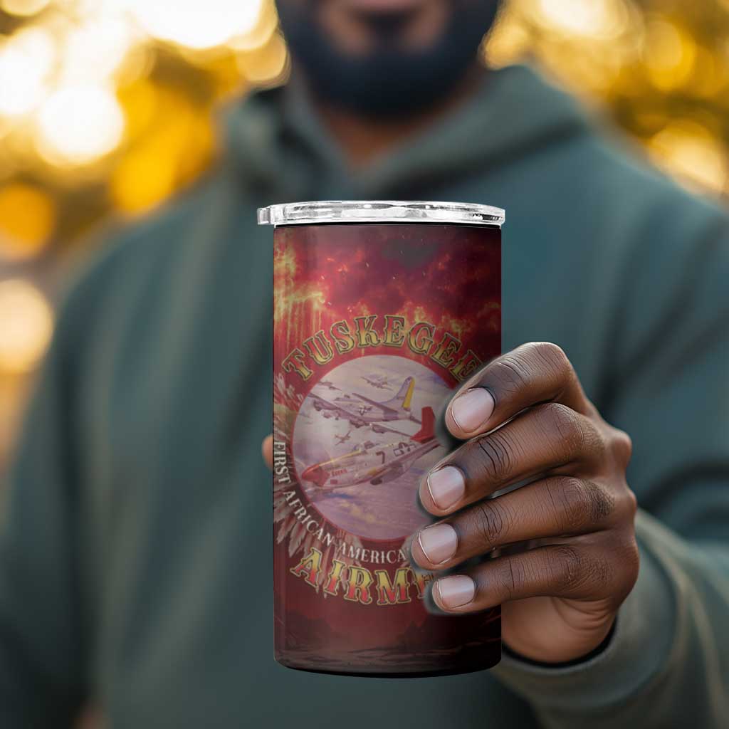 Red Tails Tuskegee Airmen 4 in 1 Can Cooler Tumbler Honoring The Legend
