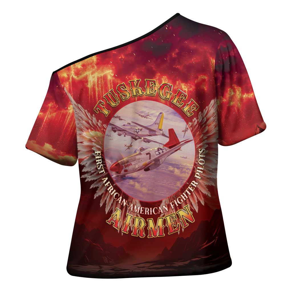 Red Tails Tuskegee Airmen Cross Shoulder Shirt Honoring The Legend