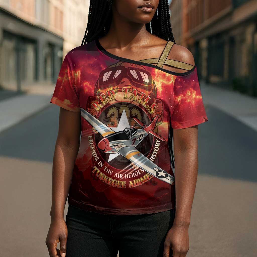 Red Tails Tuskegee Airmen Cross Shoulder Shirt Honoring The Legend