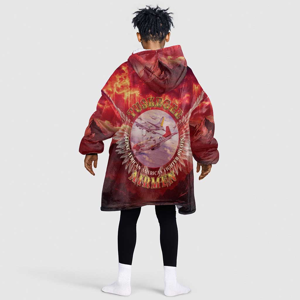 Red Tails Tuskegee Airmen Kid Wearable Blanket Hoodie Honoring The Legend