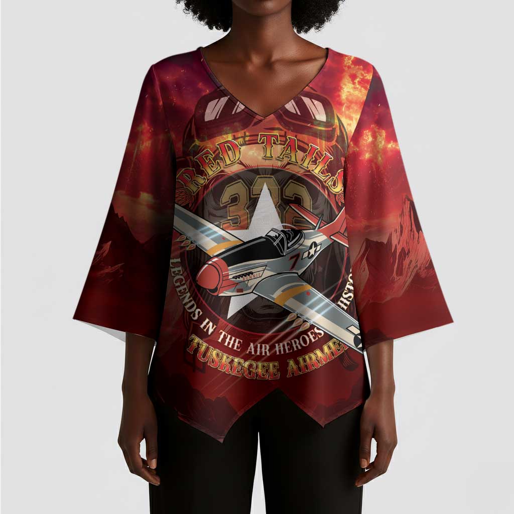 Red Tails Tuskegee Airmen Kimono Sleeve Blouse Honoring The Legend