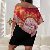 Red Tails Tuskegee Airmen Off Shoulder Short Dress Honoring The Legend