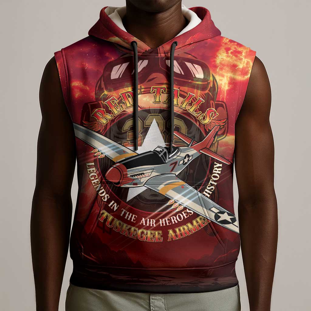 Red Tails Tuskegee Airmen Sleeveless Hoodie Honoring The Legend