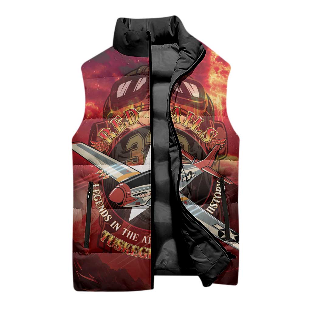 Red Tails Tuskegee Airmen Sleeveless Puffer Jacket Honoring The Legend
