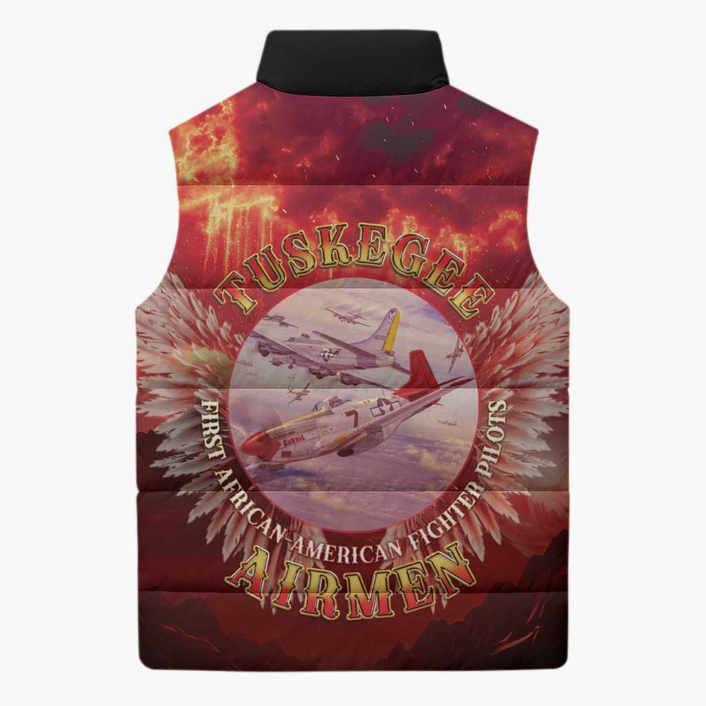 Red Tails Tuskegee Airmen Sleeveless Puffer Jacket Honoring The Legend